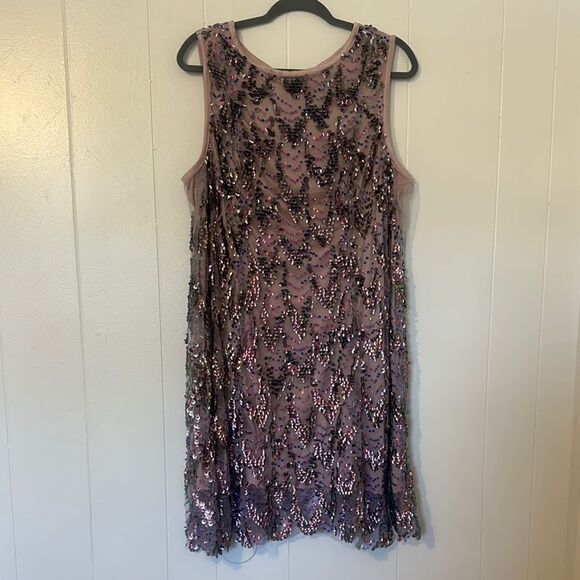 TORRID Purple Mini Sequin Shift Dress size 0 0X 10 12 14 - Picture 3 of 11